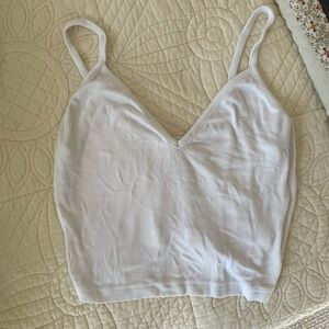 Cotton Candy White Ribbed Top